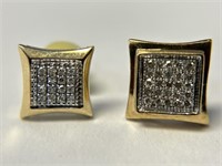 Unmatched Pair of 10K Diamond Earrings