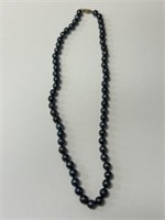 Black Strand of Pearls with 14K Clasp