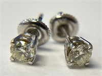 14K Diamond Stud Earrings, Approx. 1/3 ctw.