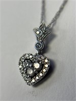 14K Diamond Heart Pendant and Chain