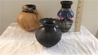 Three Pottery  Vases