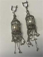 Designer Sterling Silver Pearl Earrings