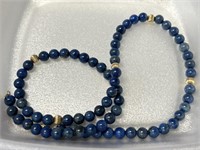 Strand of Lapis with 14K Accents