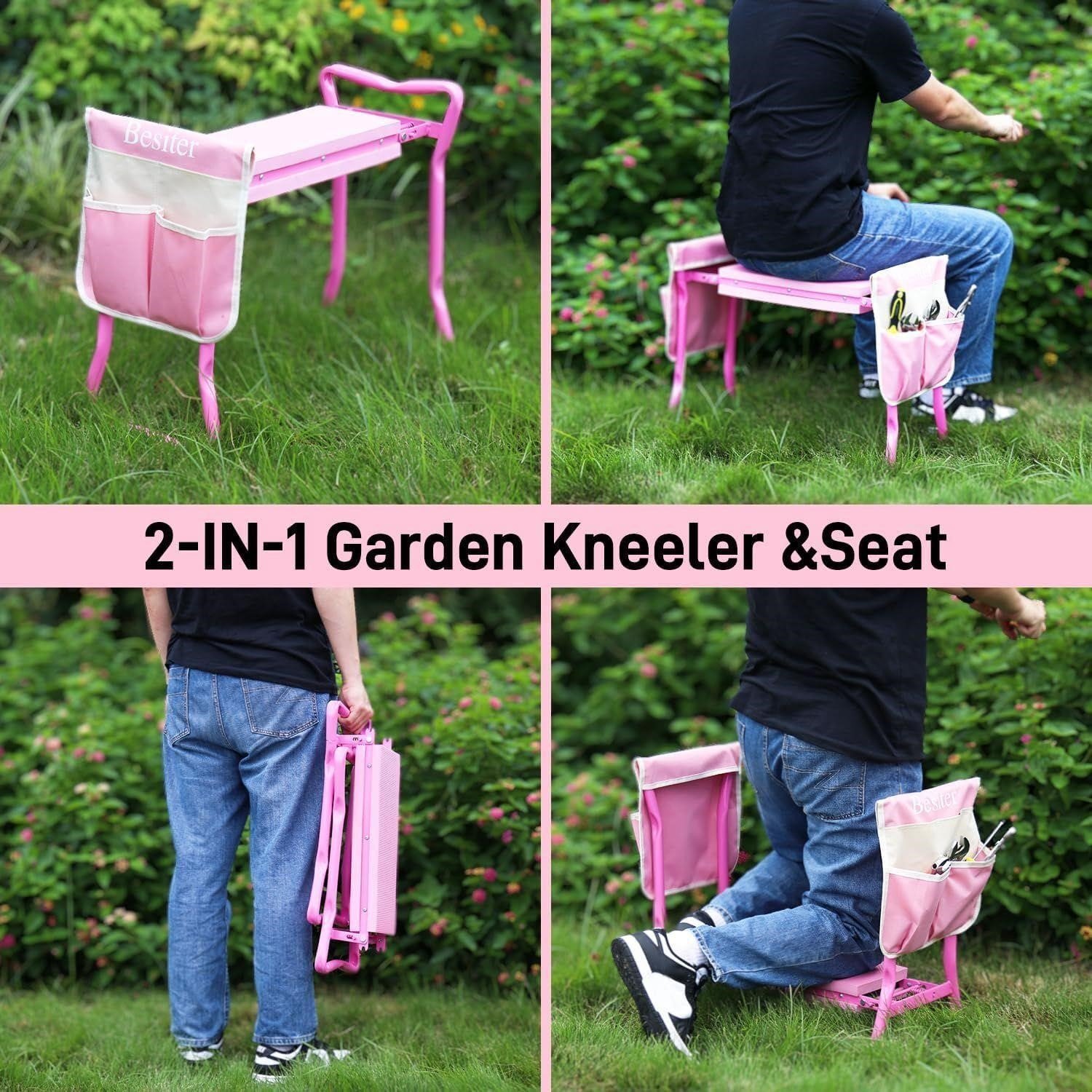 --Besiter Garden Kneeler and Seat PINK