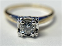 14K Diamond Solitaire Ring, 1/5 ct.