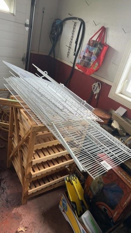 9 PIECES OF WIRE SHELVING RANGING FROM 24” - 64”