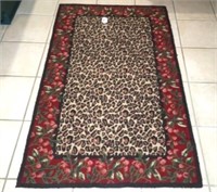Small Rug with Leopard Print Center Field