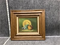 Framed Painting of Fruit on Canvas