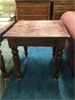 Rustic Wood End Table