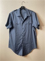 Vintage Work Wear Blue Shirt Uniform