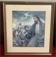 JESUS WITH 4 CHILDREN - 1980 BY JOSEPH WALLACE KIN