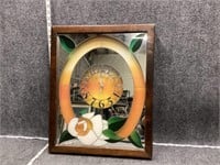 Framed Stained Glass Mirror Clock