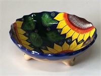 Hand Painted Mexican pottery Footed Dish