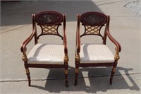 Set of Ornate Painted Side Chairs