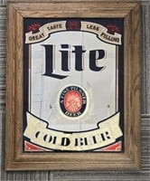 Miller Lite Cold Beer Advertising Bar Mirror