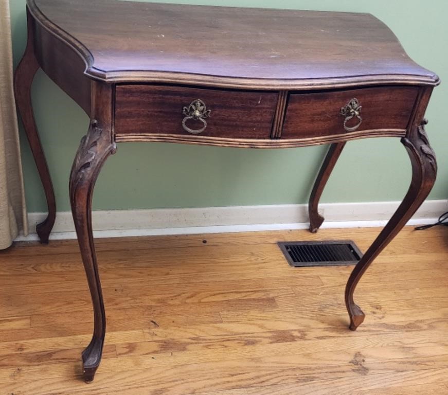 Vintage Walnut 2 drawer Ladies Desk