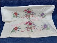Pair of vintage embroidered pillowcases #1
