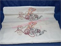 Pair of vintage embroidered pillowcases #4