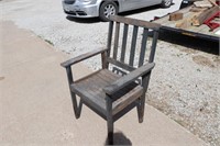 Antique Grey Slat  Seat Chair