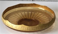 Large MCM Gold and Amber Dish