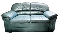 Sturdy Green Leather Love Seat