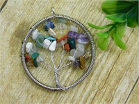 WIRE WRAPPED TREE OF LIFE PENDANT ROCK STONE LAPID