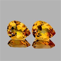 Natural Golden Orange Citrine Pair 9x6 MM [Flawles