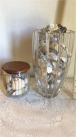 10" Lead Crystal Vase w/Shells, More