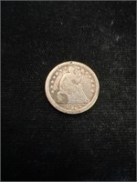 1853 O Seated Liberty Half Dime with Arrows