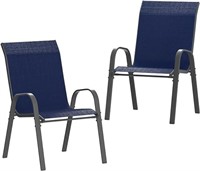 Amopatio Patio Chairs Set Of 2, Outdoor Stackable