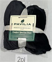 Pavilia Premium Plush Throw Blanket 50”x60” Black