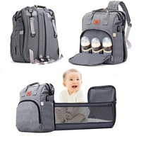 aaliff Baby Diaper Bag, Grey, Large, Diaper Bag Wi