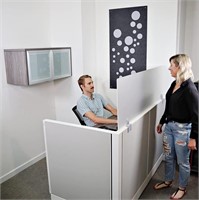 Obex 18" Frosted Acrylic Cubicle Mounted Privacy