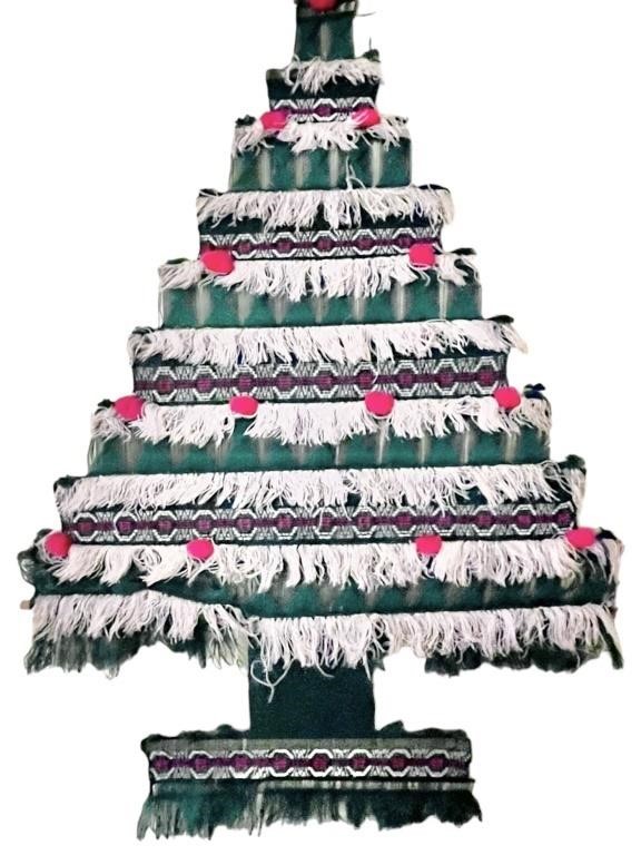 1970s Hanging Woven Christmas Tree