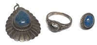 Sterling Pendant, Ring & Earring