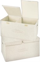 Valease 2 Pack Storage Boxes With Lids And