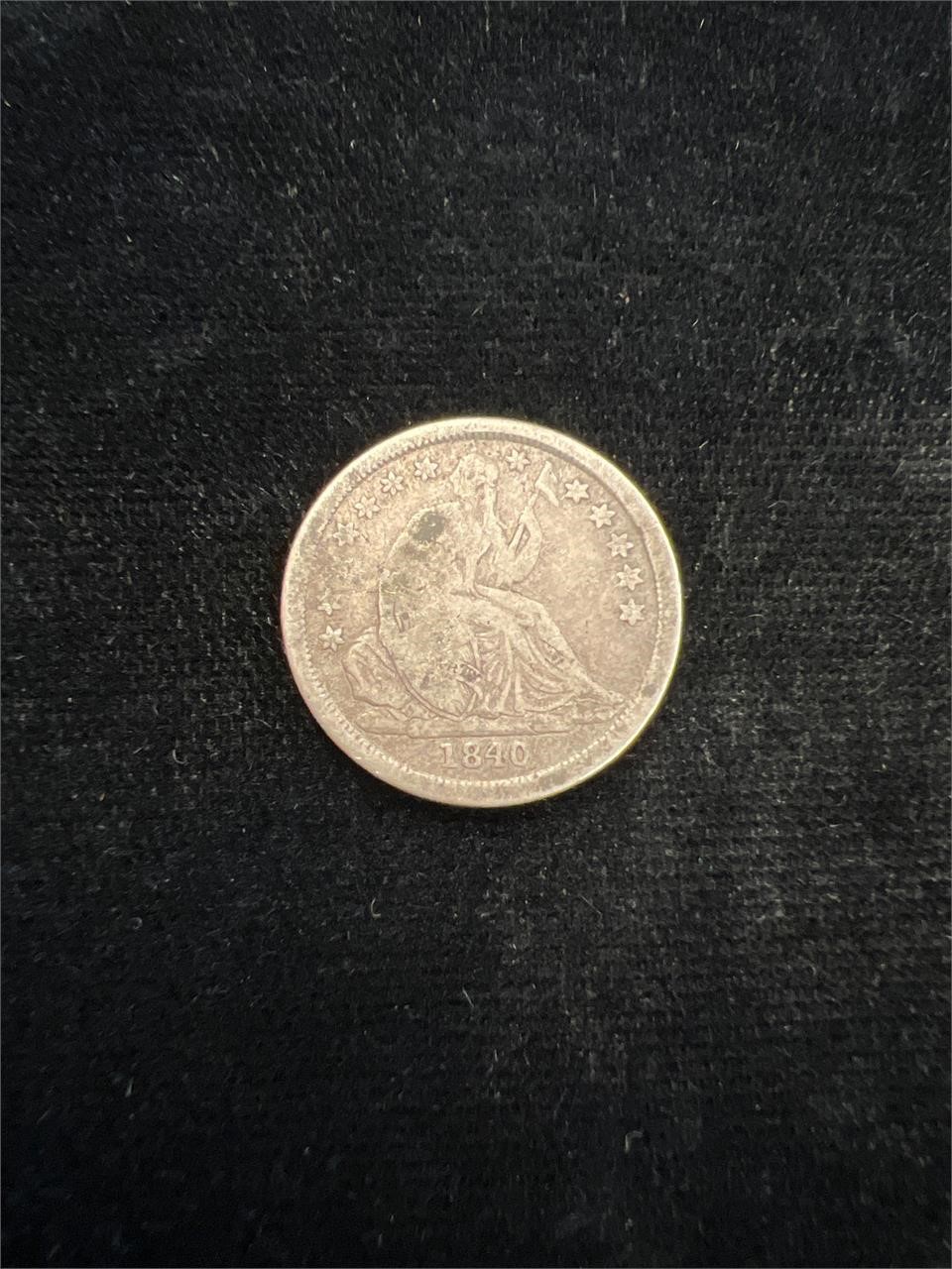 1840 Seated Liberty Dime with Arrows