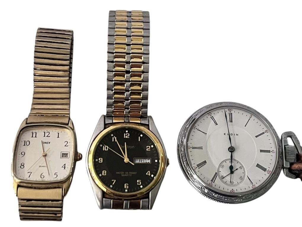 Elgin Pocket Watch, Timex & Armitron