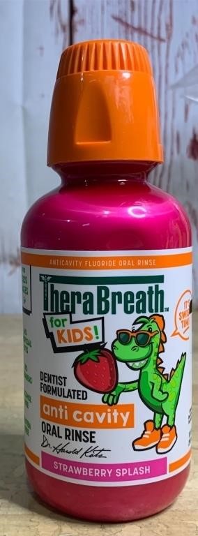 TheraBreath Kids Mouthwash  Strawberry-10oz