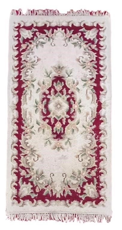 Red, Beige & Green Accent Rug