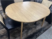 Natural wood Dining table with leaf 40” round 12”