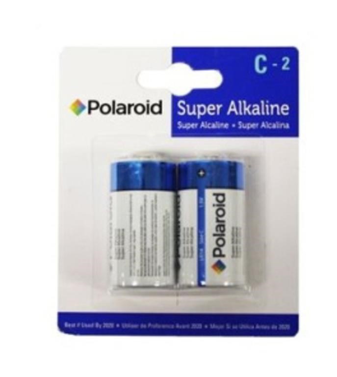 Polaroid Super Alkaline Power C Cell - 2 Pack