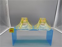 Two Yellow Depression Candle Stick Holders