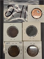 1850 1853 1843 1854 & UNKOWN DATE LARGE CENTS