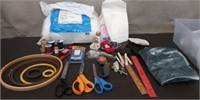 Bin Sewing Items- Scissors, Hoops, Thread, R