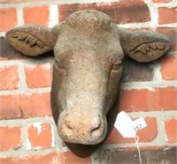 Molded Concrete Cow Head