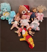 Lot of Vintage Care Bears, Cabbage Patch Kids &