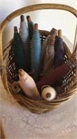 8 1/2" Wooden Spools w Thread