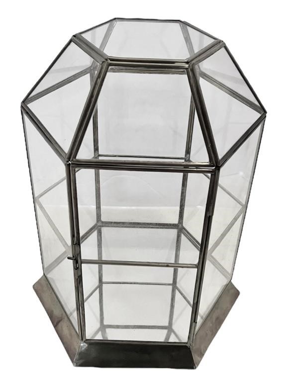 Brass & Glass Hexagon Display Case