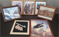 Box 6 Native American Prints, 1 Framed Art Decor